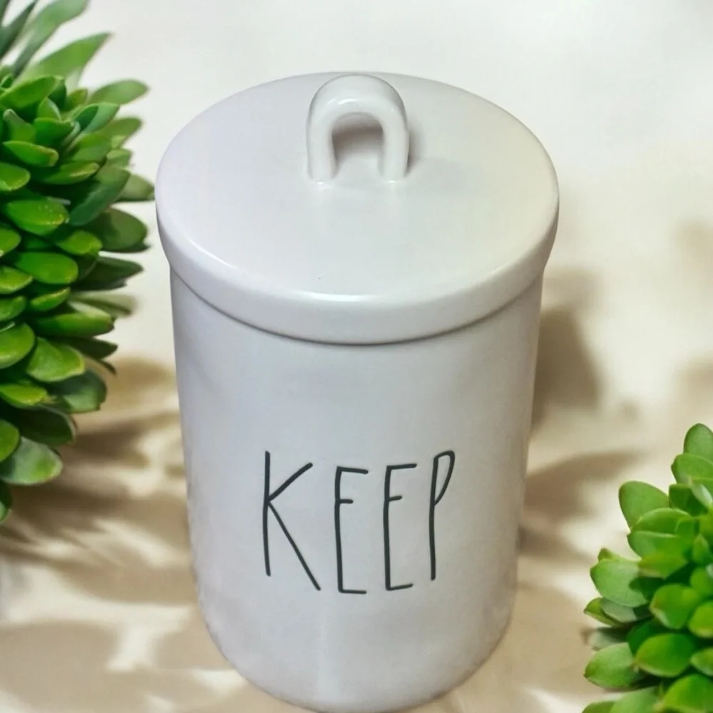 Rae Dunn Tall KEEP Storage Canister Lid That Seals Mint Condition Collectible